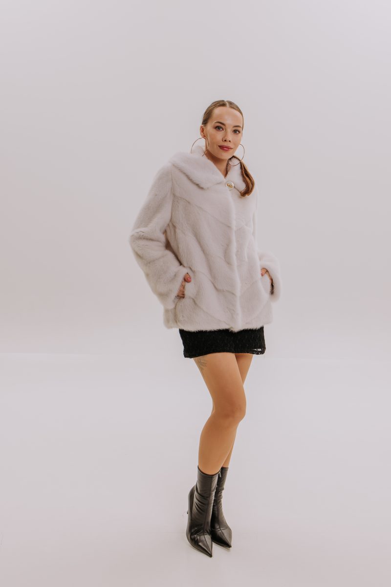 Women's fur jacket - model photo
